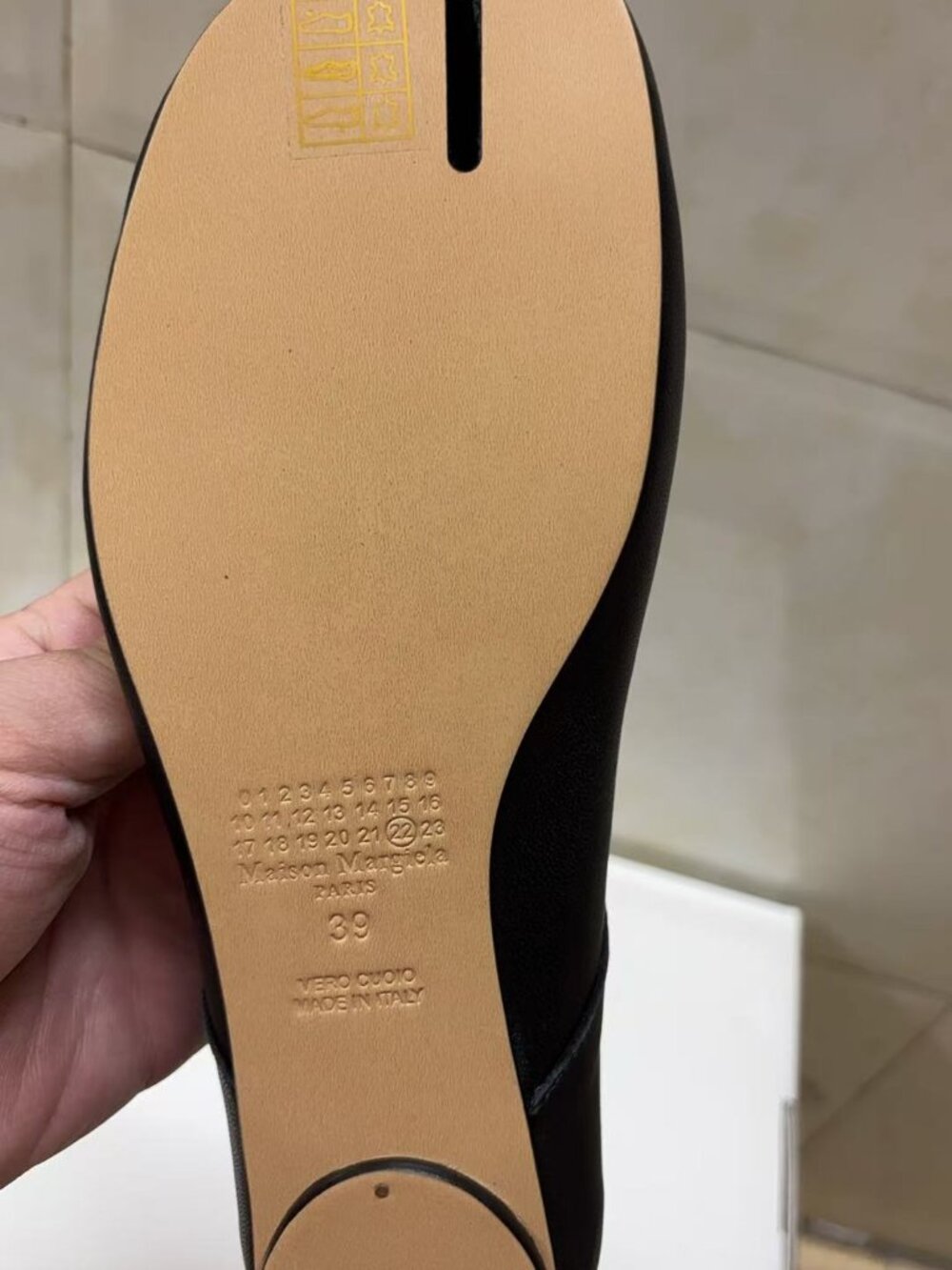 Maison Margiela Tabi Ballet Flats Shoes 39 25cm Split Toe Leather Japan good - Picture 7 of 7